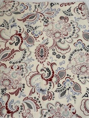 Ann Taylor Factory Cream skirt with Red and Blue Floral Paisley Print